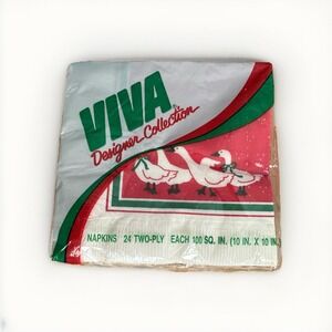 Viva Holiday Napkins Designer Collection 10x10‎ Ducks/ Geese Vintage